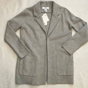 Magaschoni Open Front Gray Blazer Jacket Sweater